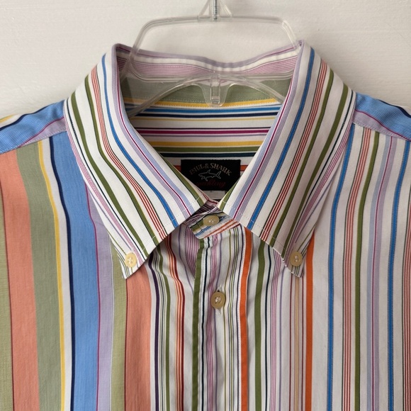 Paul & Shark Yachting Men’s Button Down Collared Shirt Colorful Stripe Print - Picture 6 of 16